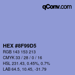 Color code: HEX #8F99D5 | qconv.com