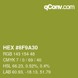 Color code: HEX #8F9A30 | qconv.com