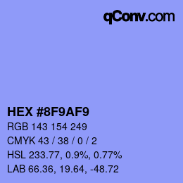 Color code: HEX #8F9AF9 | qconv.com