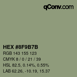 颜色代码: HEX #8F9B7B | qconv.com