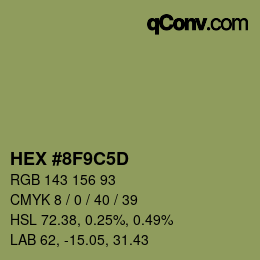 カラーコード: HEX #8F9C5D | qconv.com