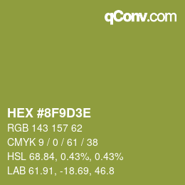 Color code: HEX #8F9D3E | qconv.com