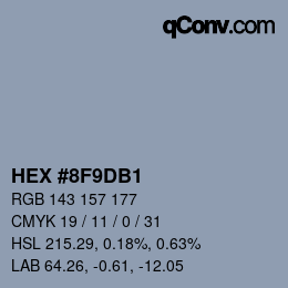 Color code: HEX #8F9DB1 | qconv.com