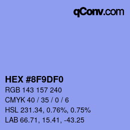 颜色代码: HEX #8F9DF0 | qconv.com