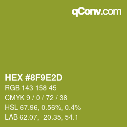 カラーコード: HEX #8F9E2D | qconv.com