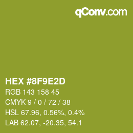 Color code: HEX #8F9E2D | qconv.com