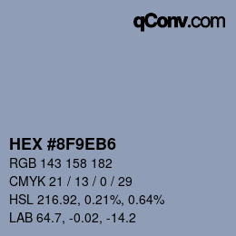 Color code: HEX #8F9EB6 | qconv.com