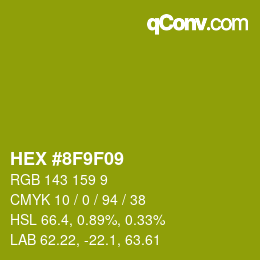 カラーコード: HEX #8F9F09 | qconv.com