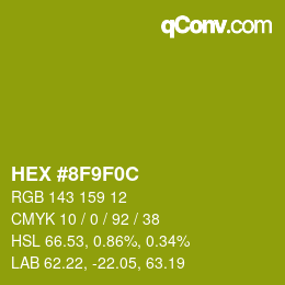 Color code: HEX #8F9F0C | qconv.com