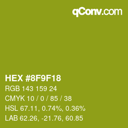 カラーコード: HEX #8F9F18 | qconv.com