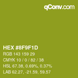 Color code: HEX #8F9F1D | qconv.com