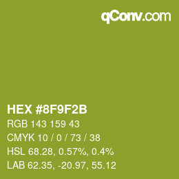 Color code: HEX #8F9F2B | qconv.com