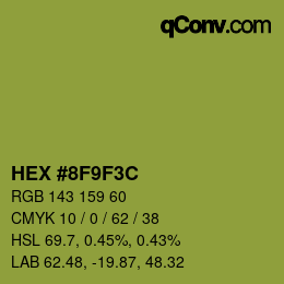 カラーコード: HEX #8F9F3C | qconv.com