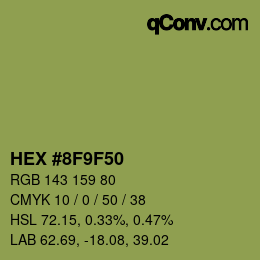 カラーコード: HEX #8F9F50 | qconv.com
