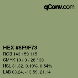 Color code: HEX #8F9F73 | qconv.com