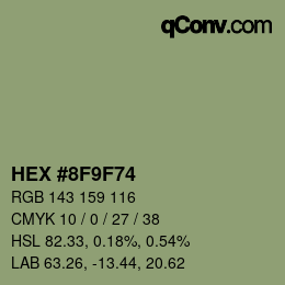 Color code: HEX #8F9F74 | qconv.com