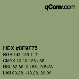颜色代码: HEX #8F9F75 | qconv.com