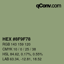 カラーコード: HEX #8F9F78 | qconv.com