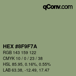 颜色代码: HEX #8F9F7A | qconv.com