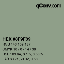 颜色代码: HEX #8F9F89 | qconv.com