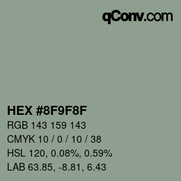 Color code: HEX #8F9F8F | qconv.com