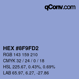カラーコード: HEX #8F9FD2 | qconv.com