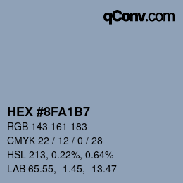 Código de color: HEX #8FA1B7 | qconv.com