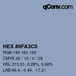 Color code: HEX #8FA3C0 | qconv.com