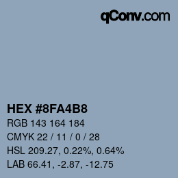 Color code: HEX #8FA4B8 | qconv.com