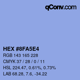 Color code: HEX #8FA5E4 | qconv.com