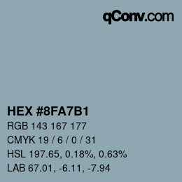 カラーコード: HEX #8FA7B1 | qconv.com