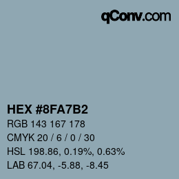 Color code: HEX #8FA7B2 | qconv.com