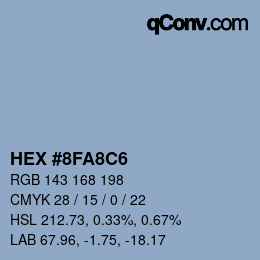 Color code: HEX #8FA8C6 | qconv.com