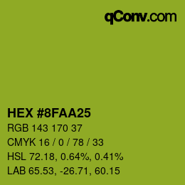 Color code: HEX #8FAA25 | qconv.com