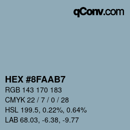 Color code: HEX #8FAAB7 | qconv.com
