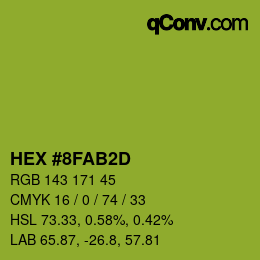 カラーコード: HEX #8FAB2D | qconv.com