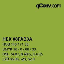 颜色代码: HEX #8FAB3A | qconv.com