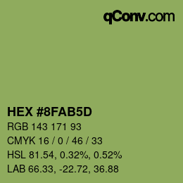 カラーコード: HEX #8FAB5D | qconv.com