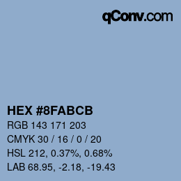 Color code: HEX #8FABCB | qconv.com