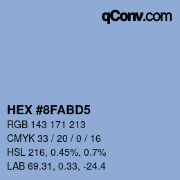 Color code: HEX #8FABD5 | qconv.com