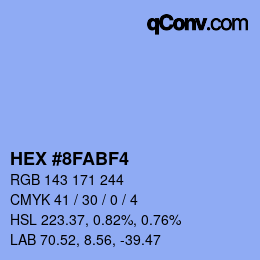 カラーコード: HEX #8FABF4 | qconv.com