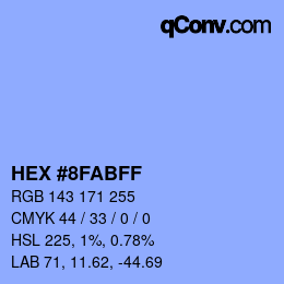 Color code: HEX #8FABFF | qconv.com