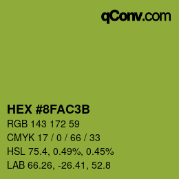 Color code: HEX #8FAC3B | qconv.com