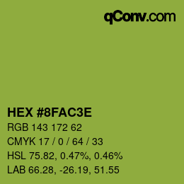 Color code: HEX #8FAC3E | qconv.com