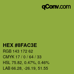 カラーコード: HEX #8FAC3E | qconv.com
