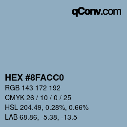 Color code: HEX #8FACC0 | qconv.com