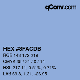 颜色代码: HEX #8FACDB | qconv.com