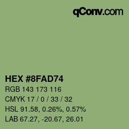 Color code: HEX #8FAD74 | qconv.com