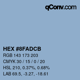 Color code: HEX #8FADCB | qconv.com