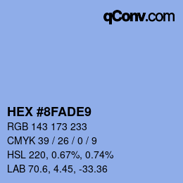 カラーコード: HEX #8FADE9 | qconv.com